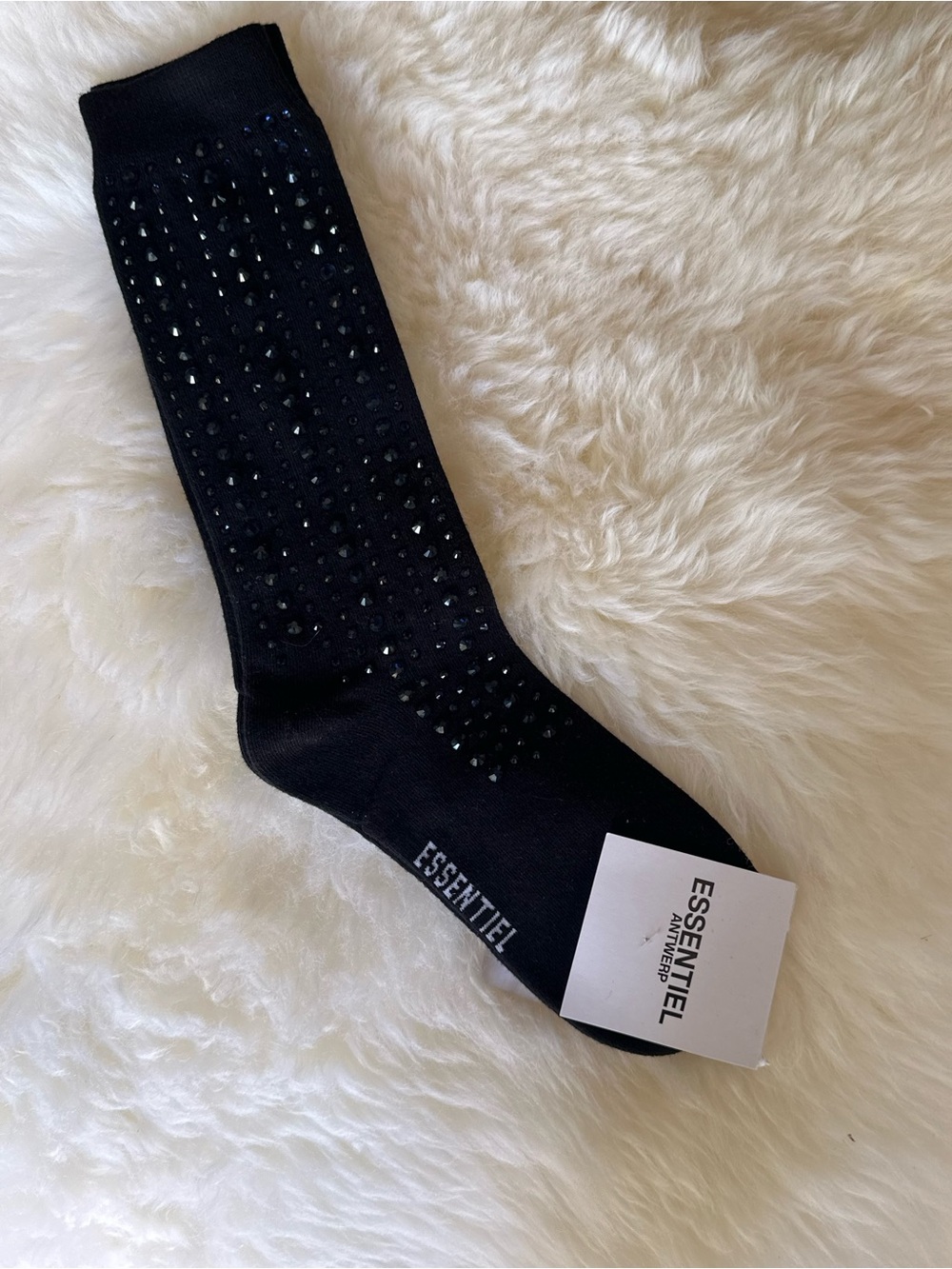 Essentials Black Men's Dress Socks with Matte Stud Detailing NWT